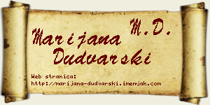 Marijana Dudvarski vizit kartica